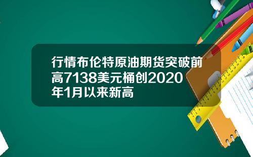 行情布伦特原油期货突破前高7138美元桶创2020年1月以来新高