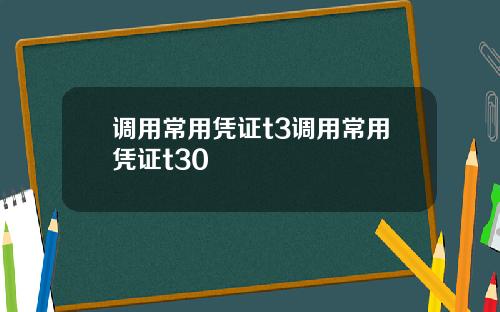 调用常用凭证t3调用常用凭证t30