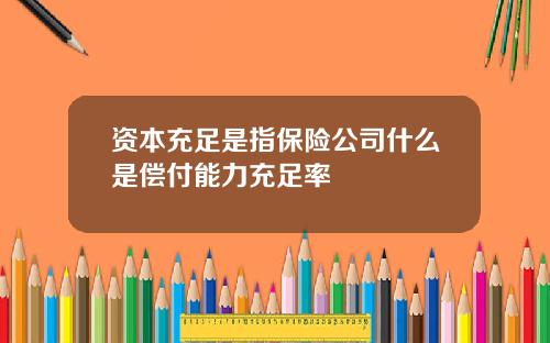 资本充足是指保险公司什么是偿付能力充足率
