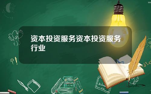 资本投资服务资本投资服务行业