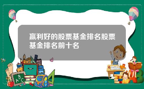 赢利好的股票基金排名股票基金排名前十名