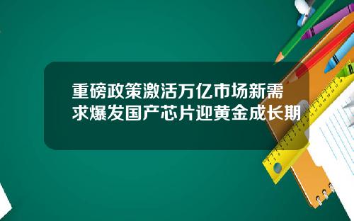 重磅政策激活万亿市场新需求爆发国产芯片迎黄金成长期