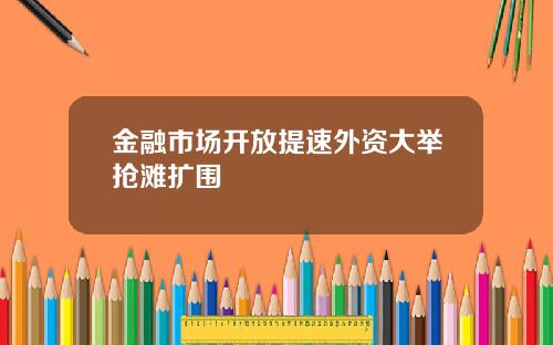 金融市场开放提速外资大举抢滩扩围