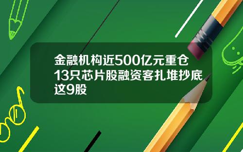 金融机构近500亿元重仓13只芯片股融资客扎堆抄底这9股