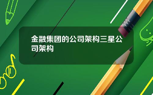 金融集团的公司架构三星公司架构