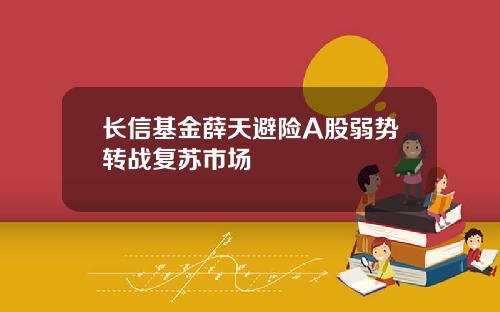 长信基金薛天避险A股弱势转战复苏市场