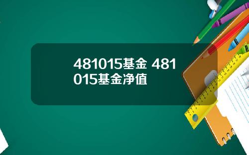 481015基金 481015基金净值