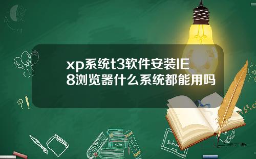 xp系统t3软件安装IE8浏览器什么系统都能用吗