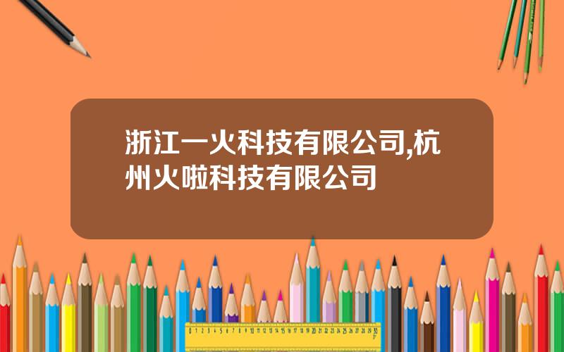 浙江一火科技有限公司,杭州火啦科技有限公司