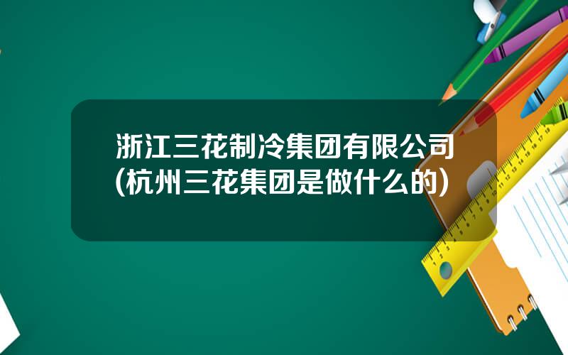 浙江三花制冷集团有限公司(杭州三花集团是做什么的)