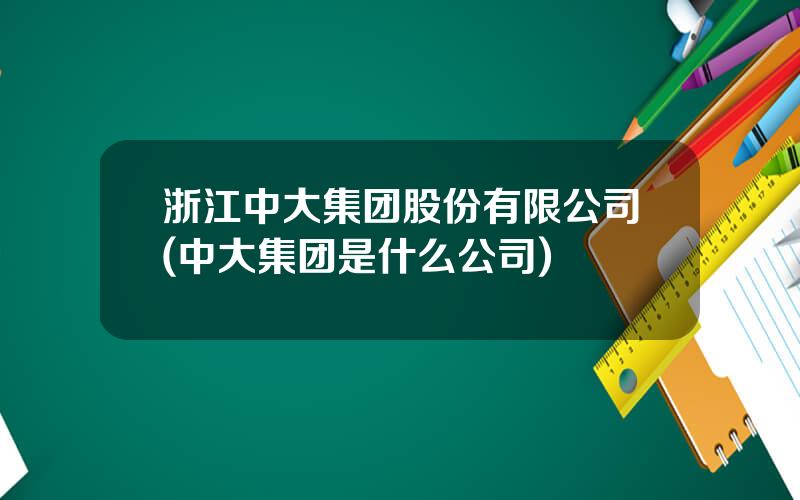 浙江中大集团股份有限公司(中大集团是什么公司)