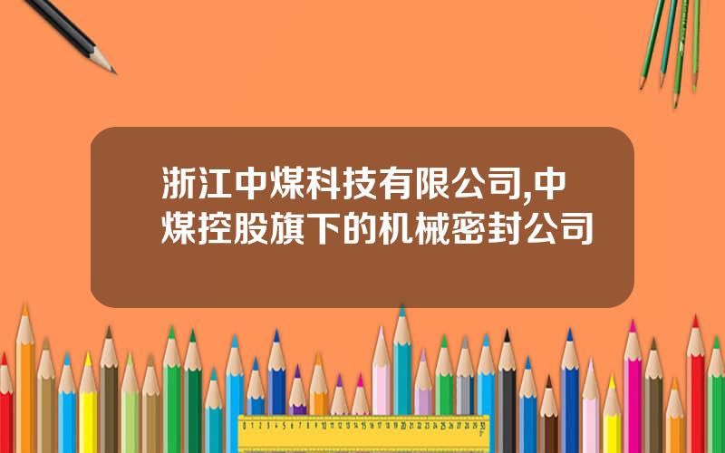 浙江中煤科技有限公司,中煤控股旗下的机械密封公司