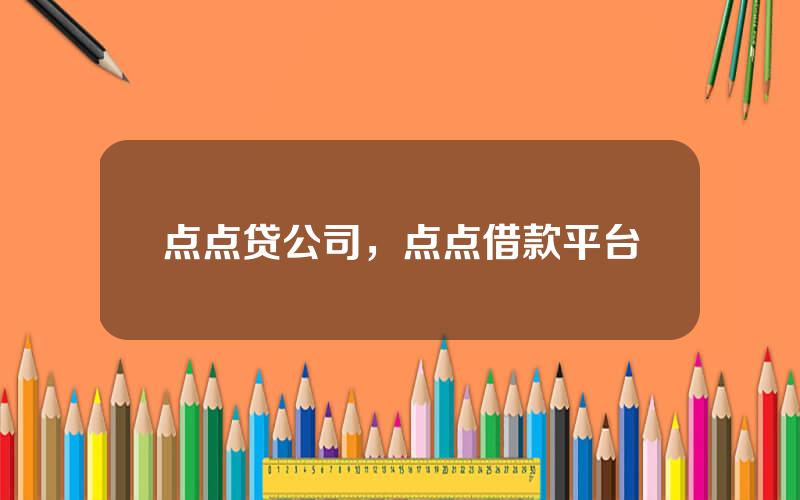 点点贷公司，点点借款平台