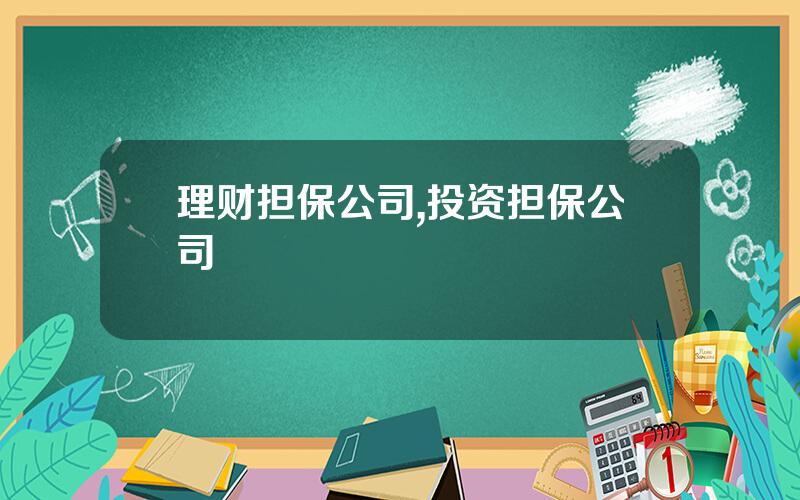 理财担保公司,投资担保公司