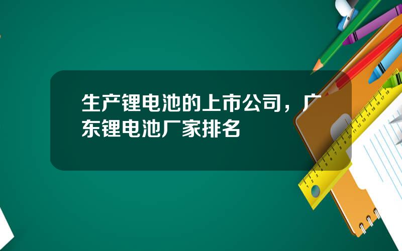 生产锂电池的上市公司，广东锂电池厂家排名