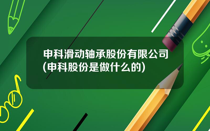 申科滑动轴承股份有限公司(申科股份是做什么的)