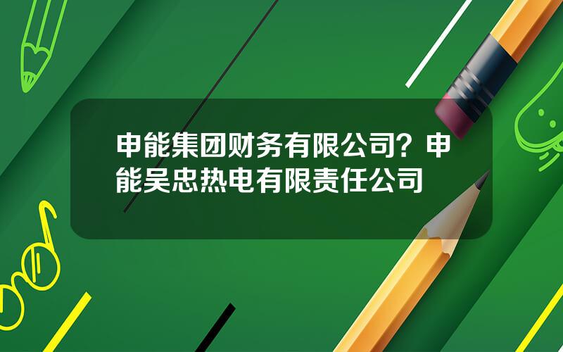 申能集团财务有限公司？申能吴忠热电有限责任公司