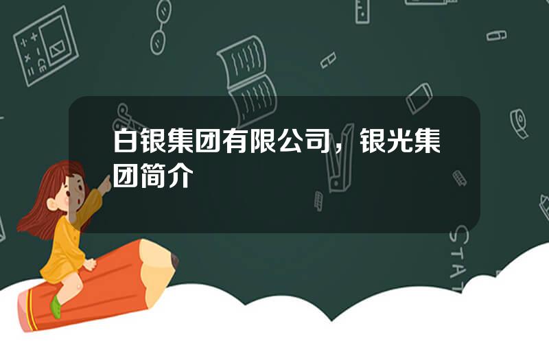 白银集团有限公司，银光集团简介