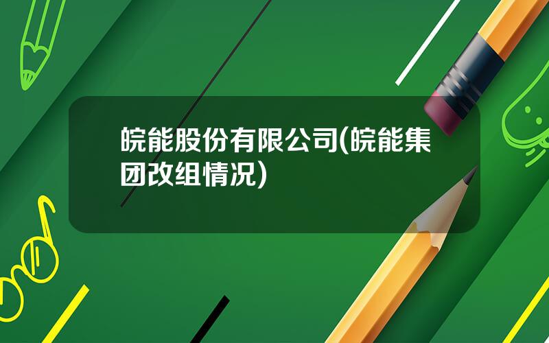 皖能股份有限公司(皖能集团改组情况)
