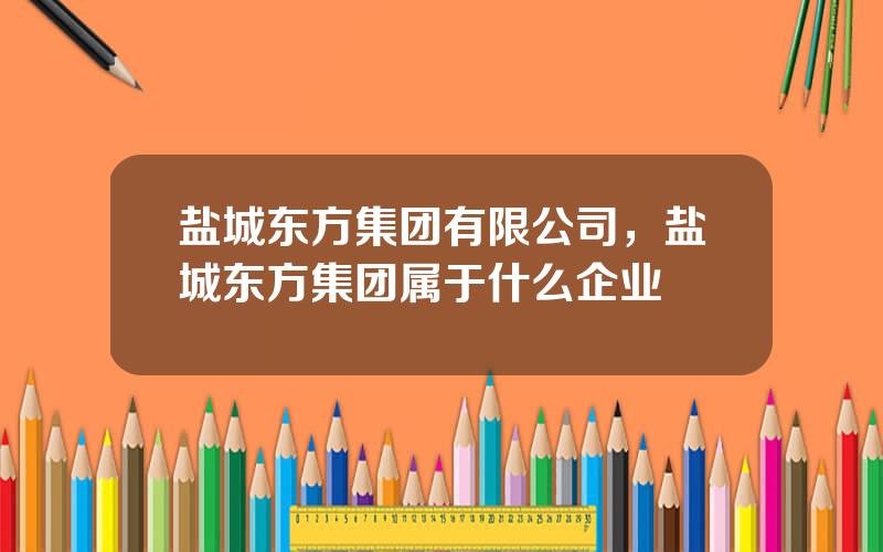 盐城东方集团有限公司，盐城东方集团属于什么企业