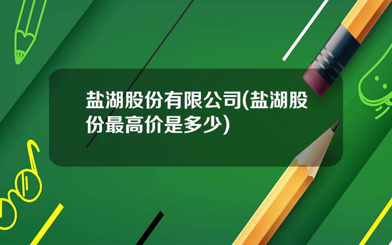 盐湖股份有限公司(盐湖股份最高价是多少)