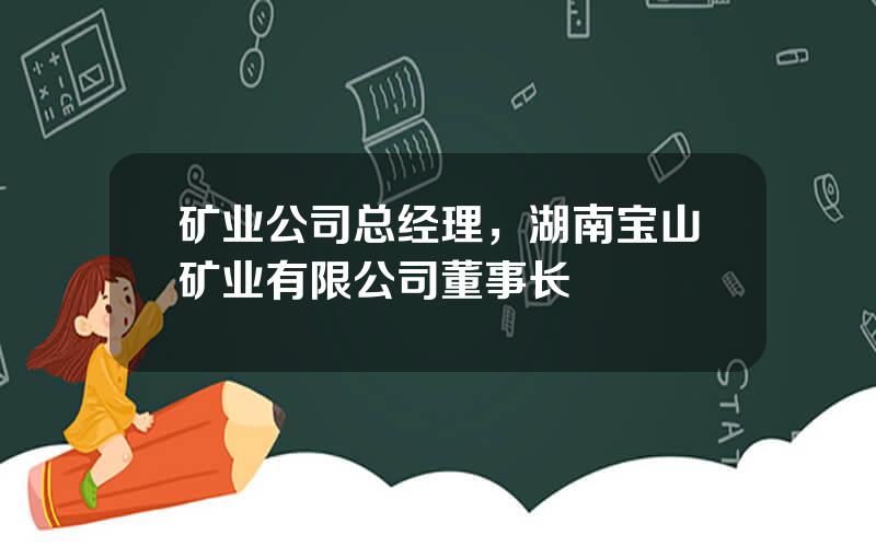 矿业公司总经理，湖南宝山矿业有限公司董事长