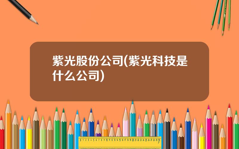 紫光股份公司(紫光科技是什么公司)