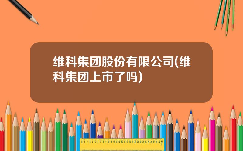 维科集团股份有限公司(维科集团上市了吗)