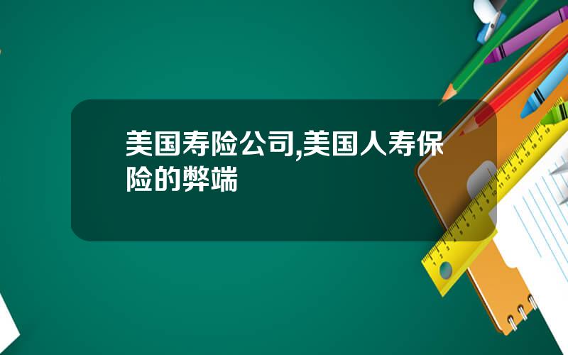 美国寿险公司,美国人寿保险的弊端