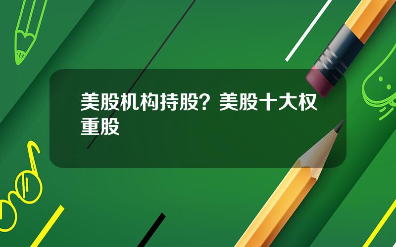美股机构持股？美股十大权重股