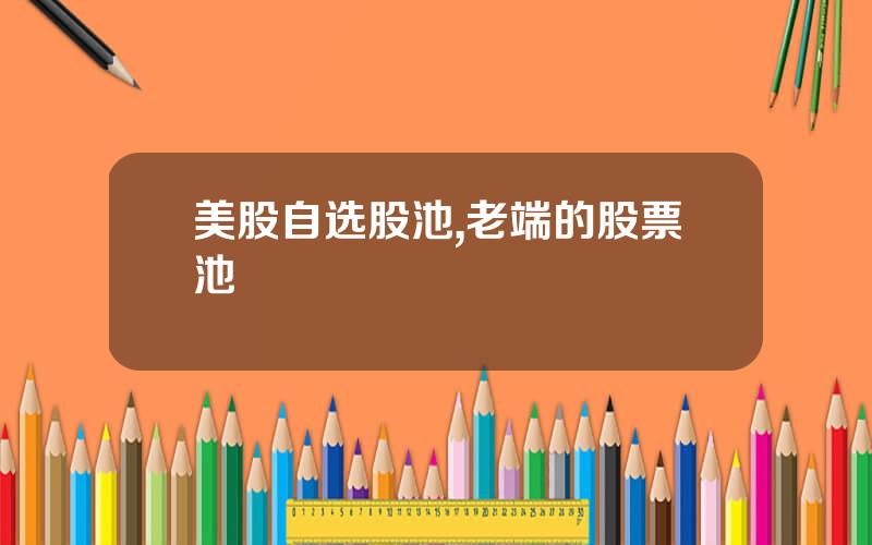 美股自选股池,老端的股票池