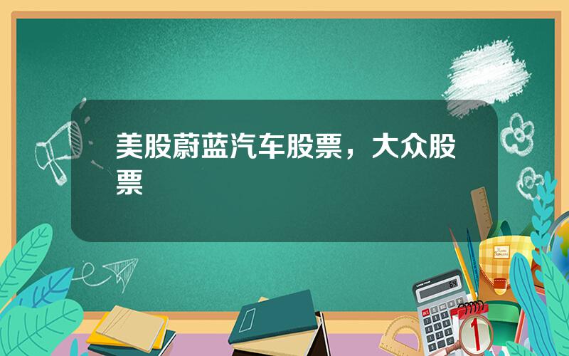 美股蔚蓝汽车股票，大众股票
