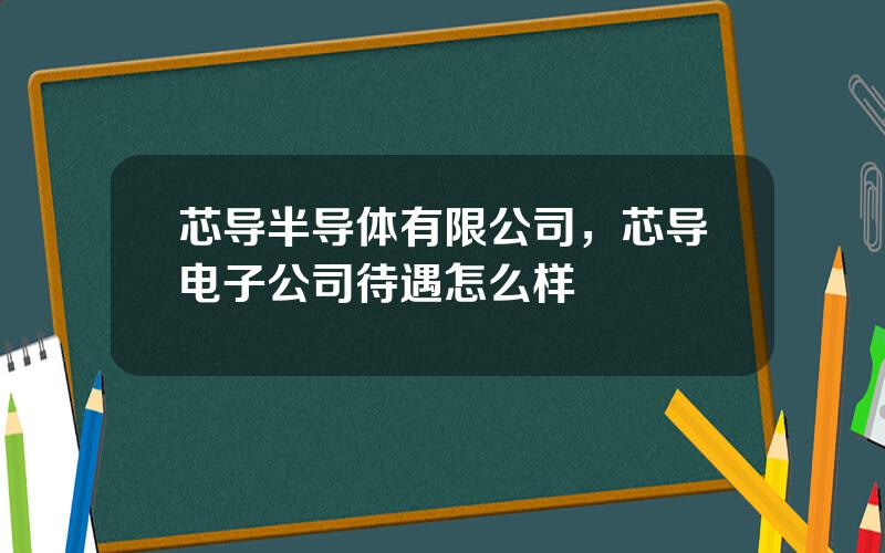 芯导半导体有限公司，芯导电子公司待遇怎么样