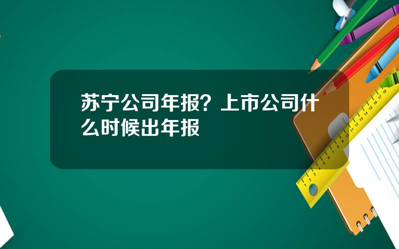 苏宁公司年报？上市公司什么时候出年报