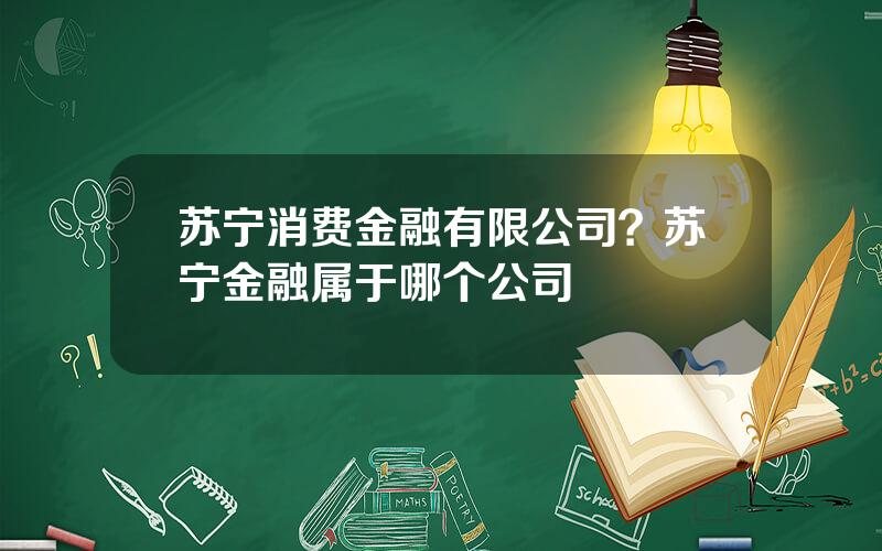 苏宁消费金融有限公司？苏宁金融属于哪个公司