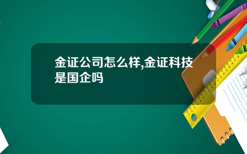 金证公司怎么样,金证科技是国企吗